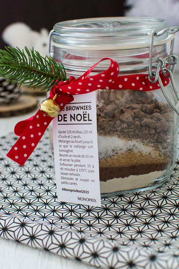 Recette de Noël : Cadeau gourmand : brownie en bocal {DIY}